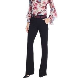WHBM Black Button Hem Flair Pants 10
